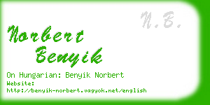 norbert benyik business card